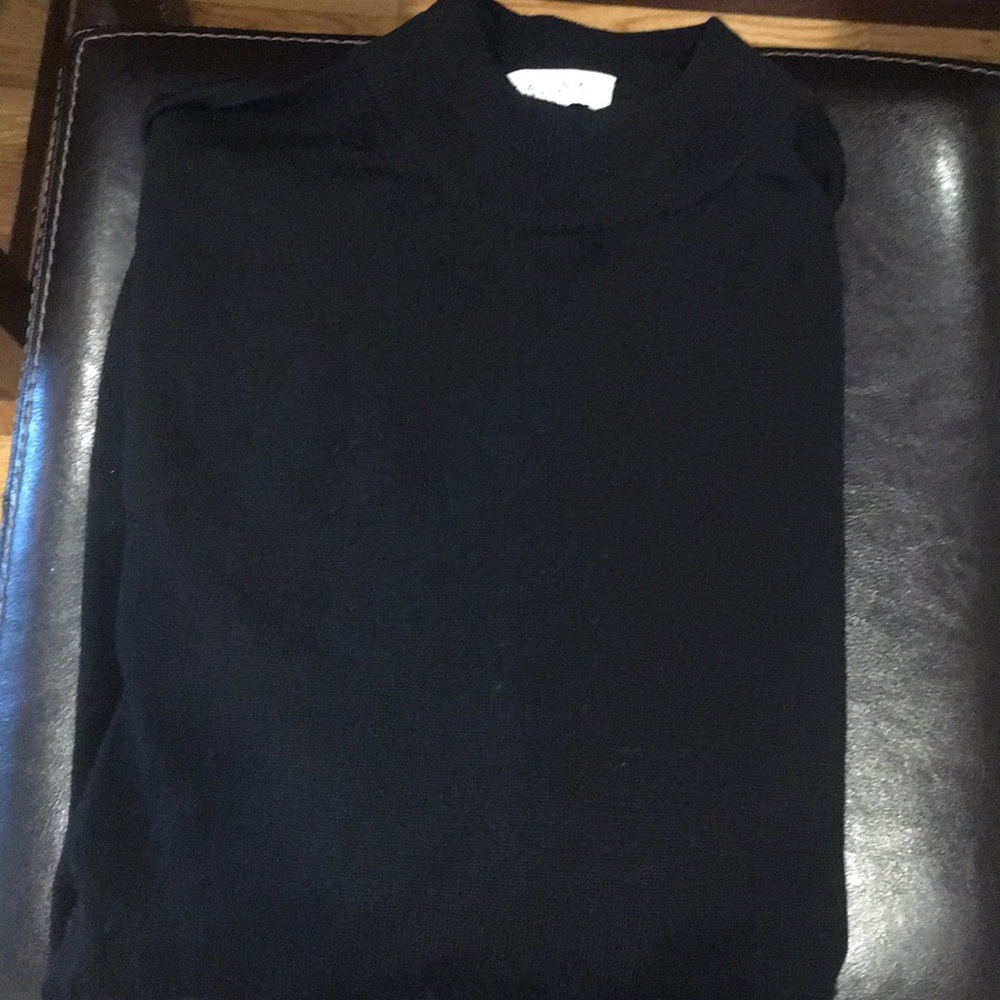 Italian Wool Black Valda Crew Sweater XL